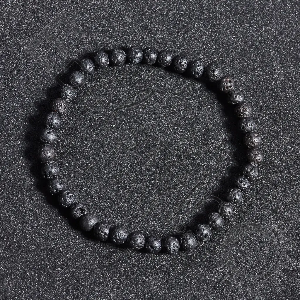 Bracelet Pierre de Lave – Perles naturelles 4mm Taille M – Grossiste minéraux