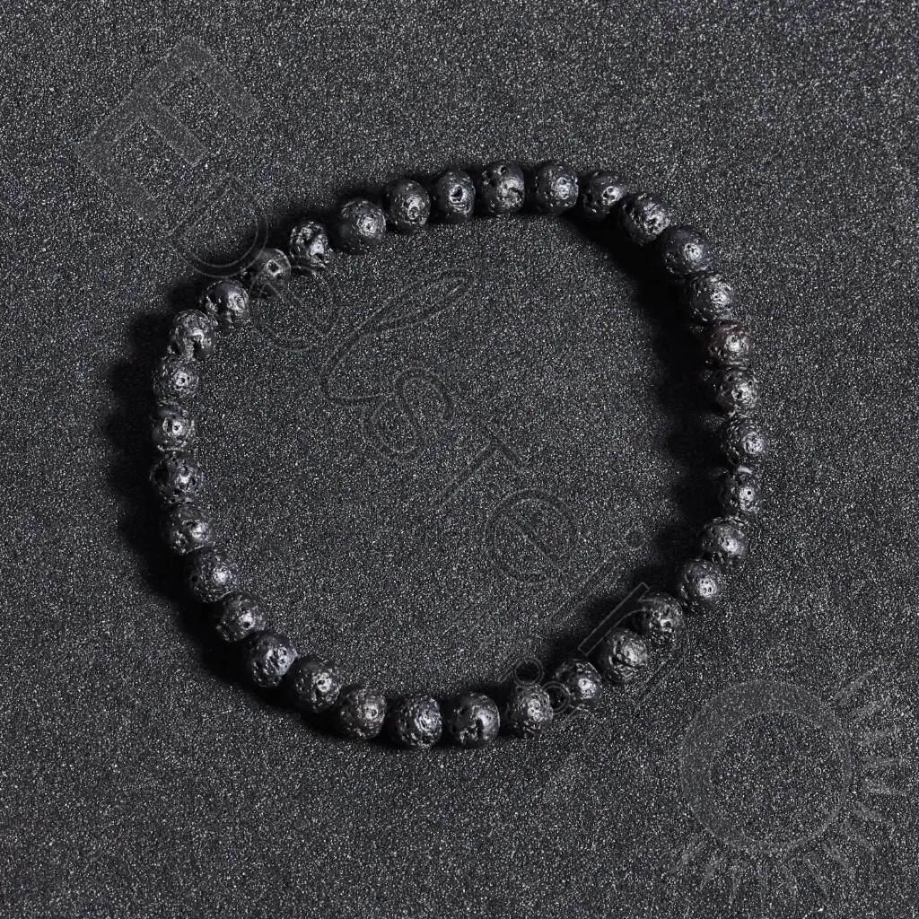 Bracelet Pierre de Lave – Perles naturelles 4mm Taille S – Grossiste minéraux