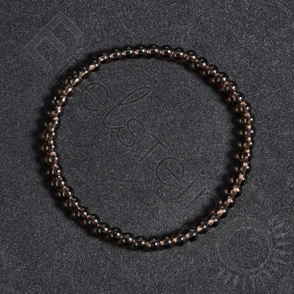 Bracelet Quartz fumé – Perles naturelles 4mm Taille L – Grossiste minéraux