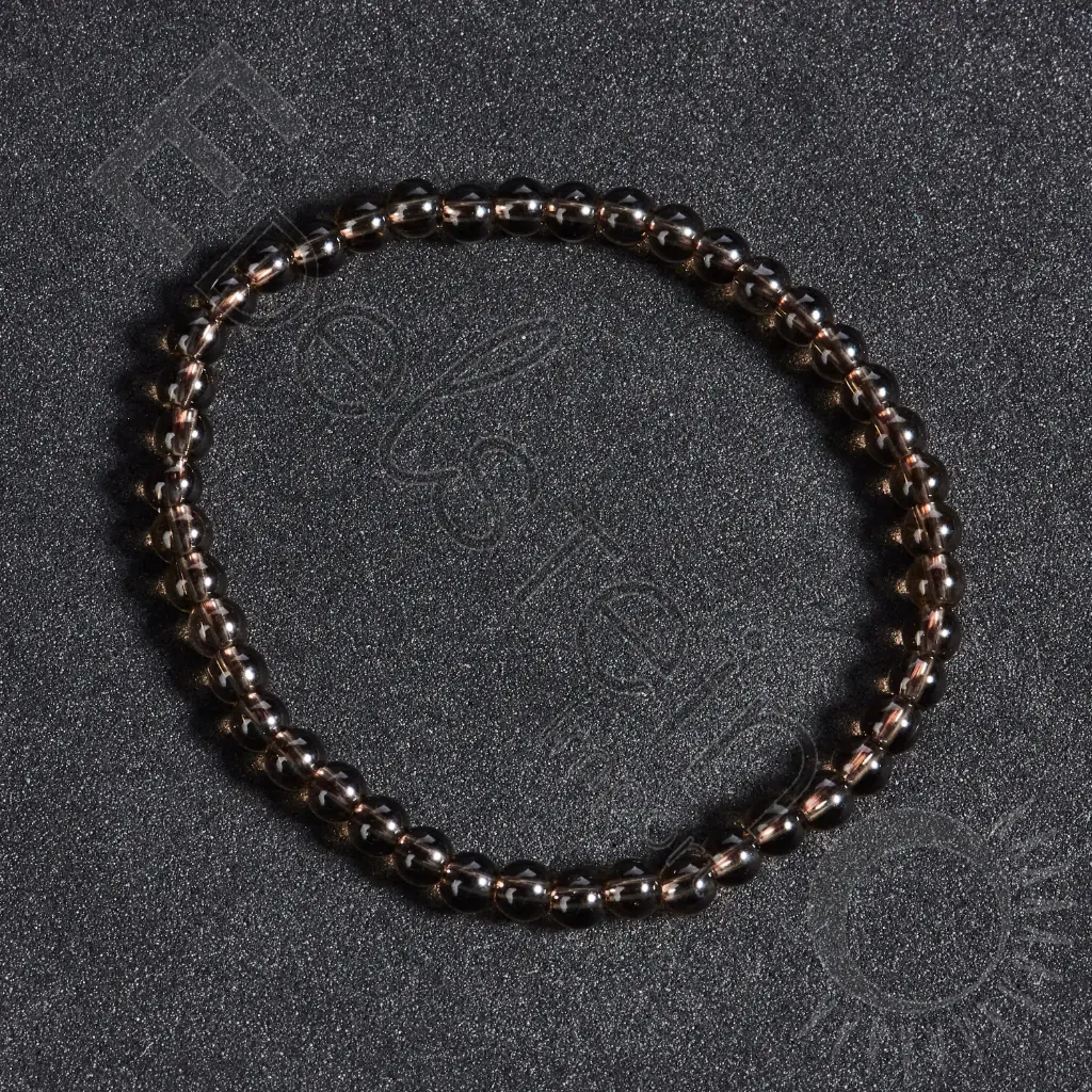 Bracelet Quartz fumé – Perles naturelles 4mm Taille M – Grossiste minéraux