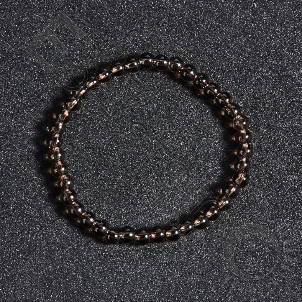 [BRC-QUFU04-TS] Bracelet Quartz fumé – Perles naturelles 4mm Taille S – Grossiste minéraux