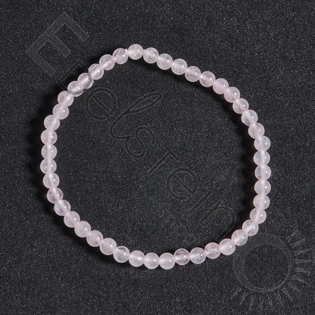 Bracelet Quartz Rose - Perles naturelles 4mm Taille L – Grossiste minéraux