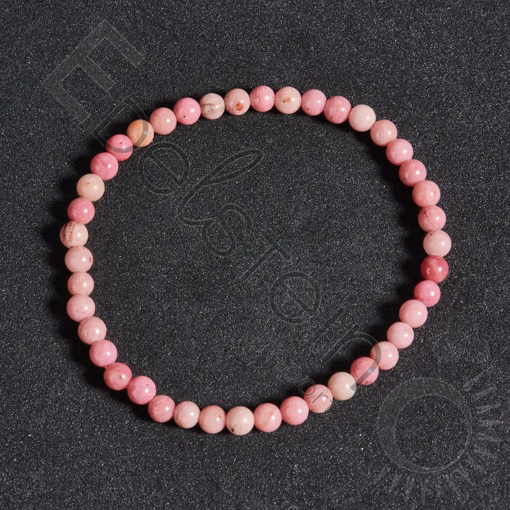 Bracelet Rhodonite rose - Perles naturelles 4mm Taille L – Grossiste minéraux