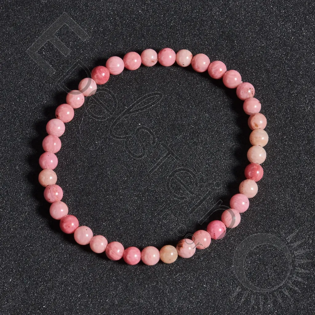 Bracelet Rhodonite rose - Perles naturelles 4mm Taille M – Grossiste minéraux