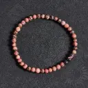 Bracelet Rhodonite noire - Perles naturelles 4mm Taille L – Grossiste minéraux