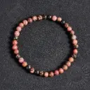 Bracelet Rhodonite noire - Perles naturelles 4mm Taille M – Grossiste minéraux