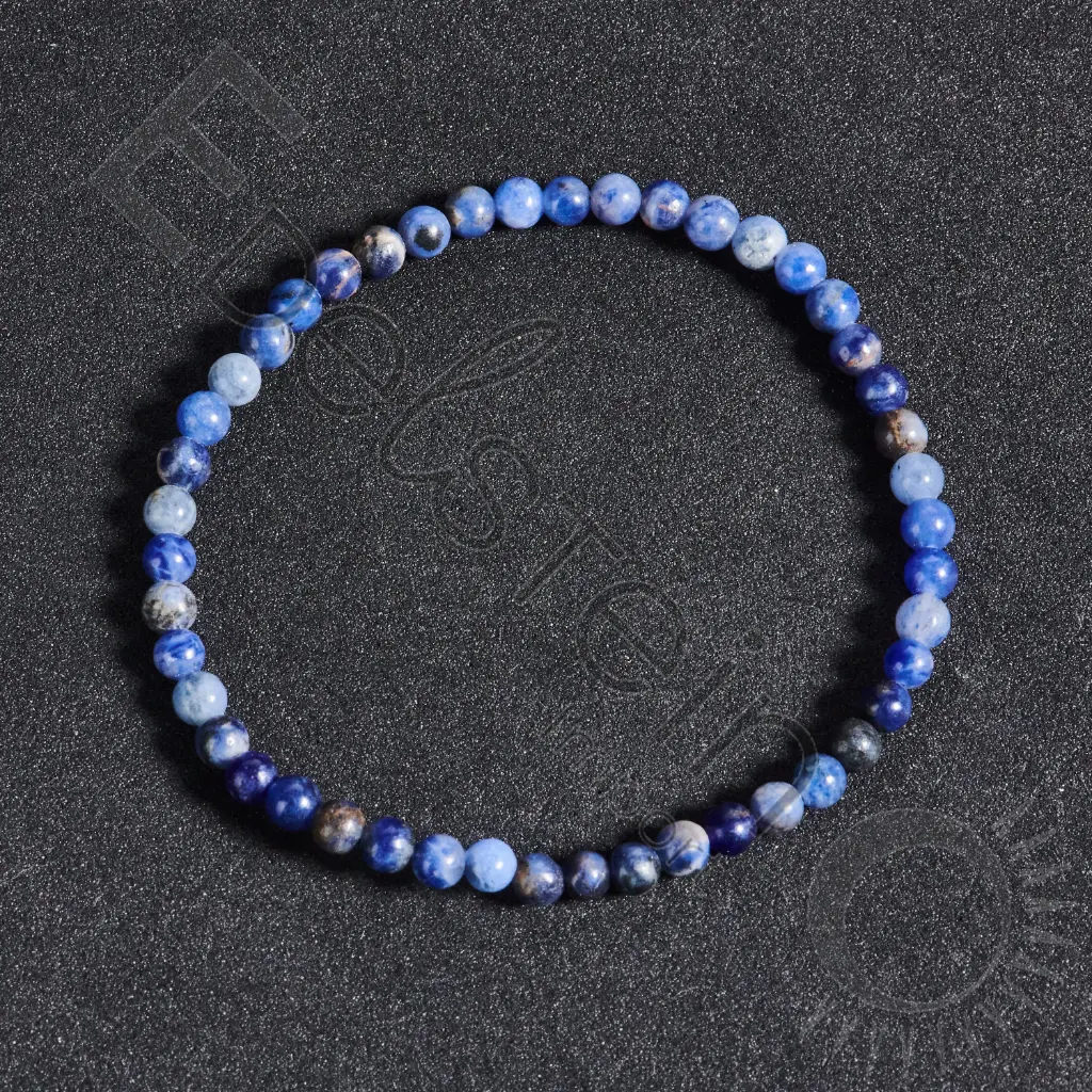 [BRC-SODA04-TL] Bracelet Sodalite - Perles naturelles 4mm Taille L – Grossiste minéraux