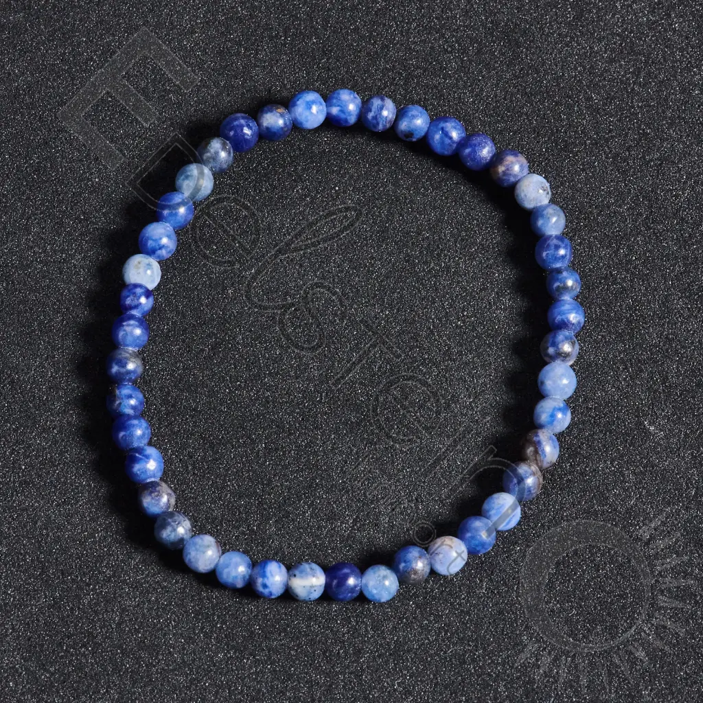 [BRC-SODA04-TM] Bracelet Sodalite - Perles naturelles 4mm Taille M – Grossiste minéraux
