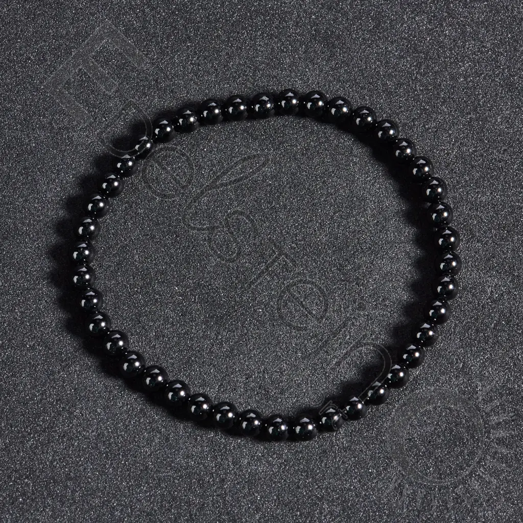Bracelet Tourmaline noire - Perles naturelles 4mm Taille M – Grossiste minéraux