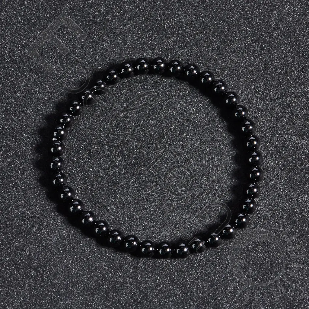 Bracelet Tourmaline noire - Perles naturelles 4mm Taille S – Grossiste minéraux