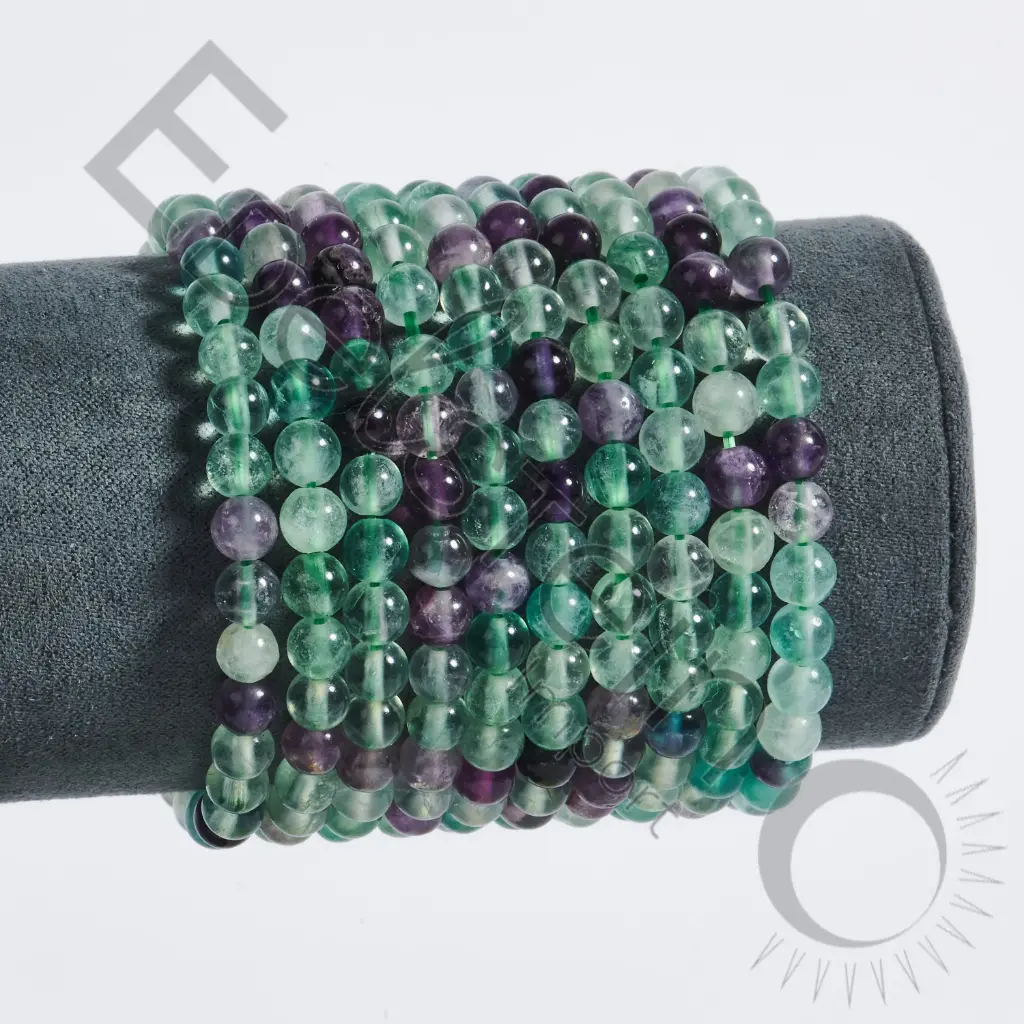 [BRC-FLU06-TS] Bracelet Fluorite – Perles naturelles 6mm Taille S – Grossiste minéraux