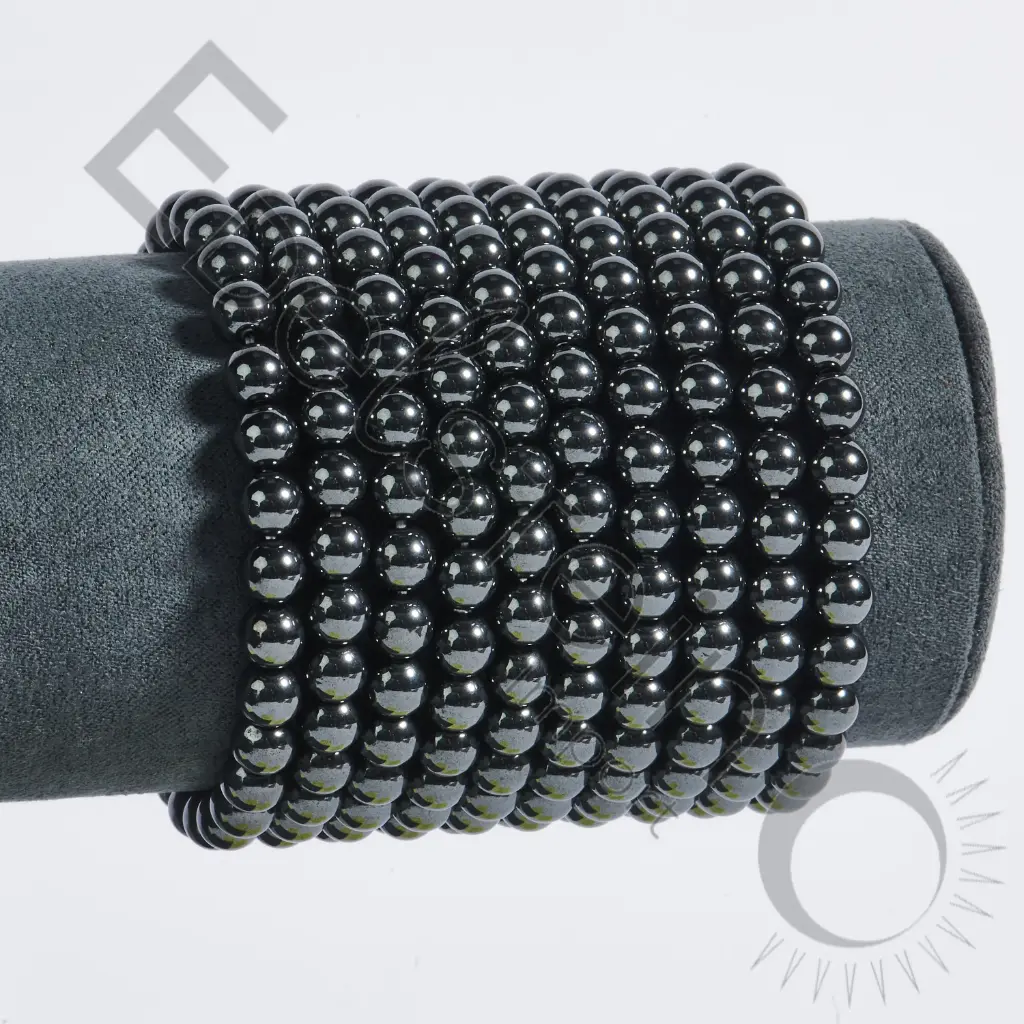 Bracelet Hématite – Perles naturelles 6mm Taille M – Grossiste minéraux