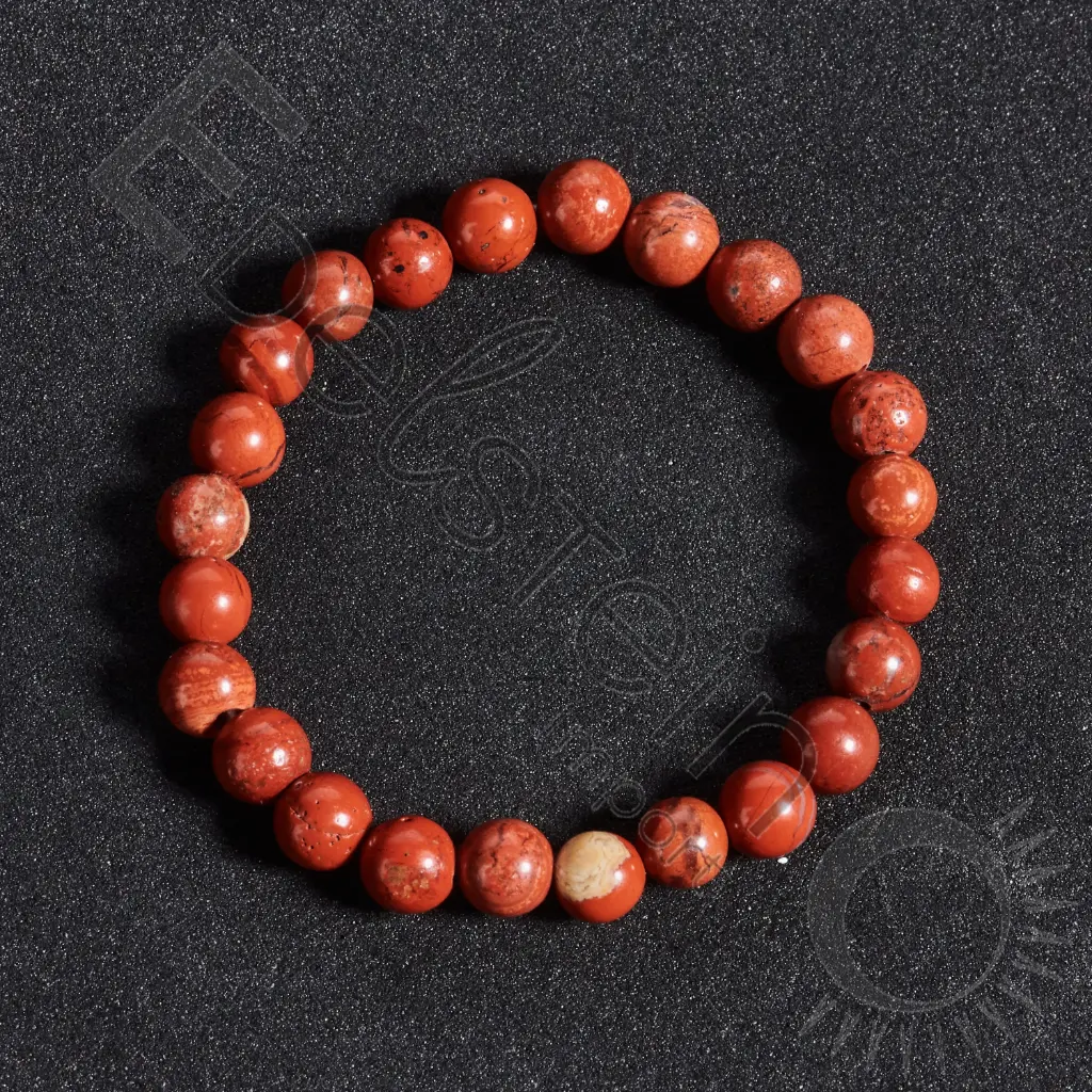 Bracelet Jaspe Rouge Bréchique – Perles naturelles 6mm Taille S – Grossiste minéraux