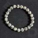 Bracelet Jaspe Dalmatien - Perles naturelles 8mm Taille M - Grossiste minéraux