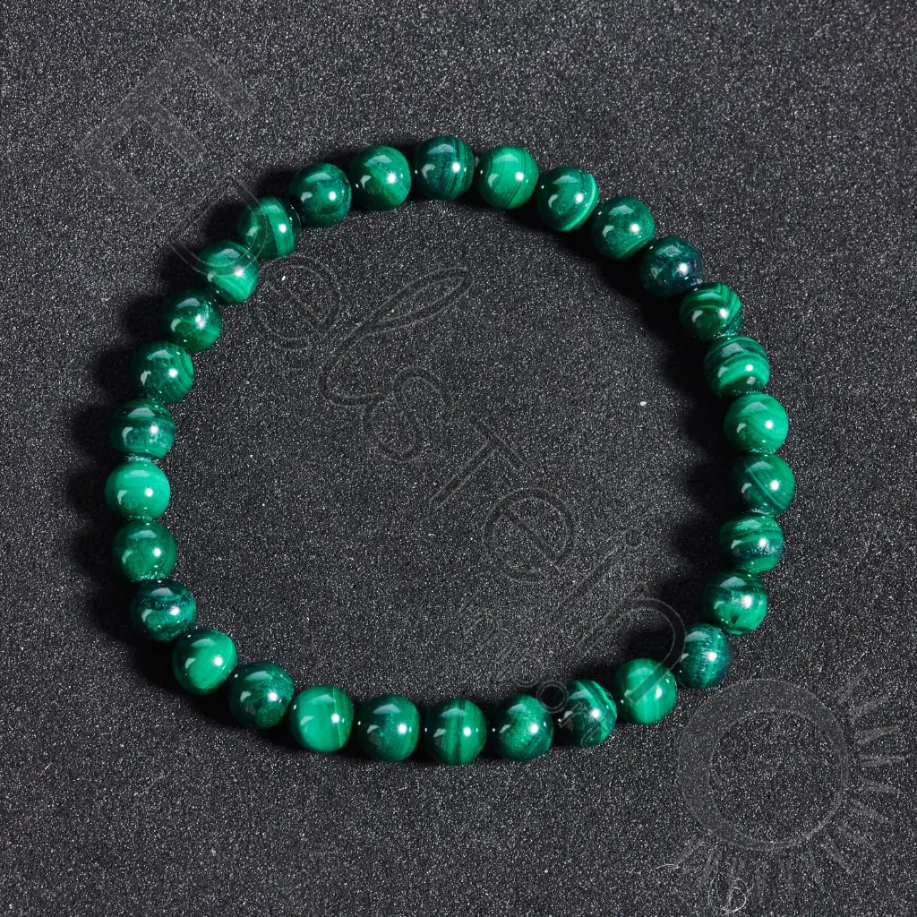 Bracelet Malachite – Perles naturelles 6mm Taille L – Grossiste minéraux