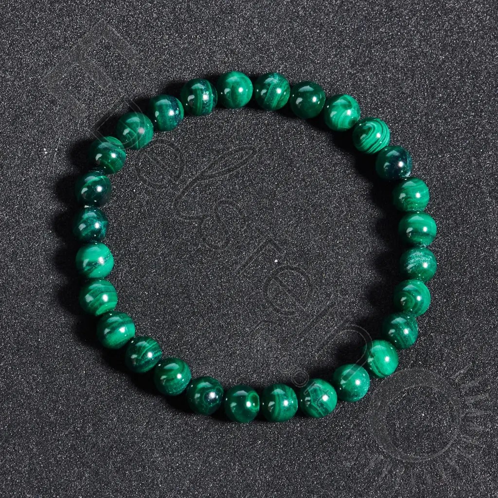 Bracelet Malachite – Perles naturelles 6mm Taille M – Grossiste minéraux