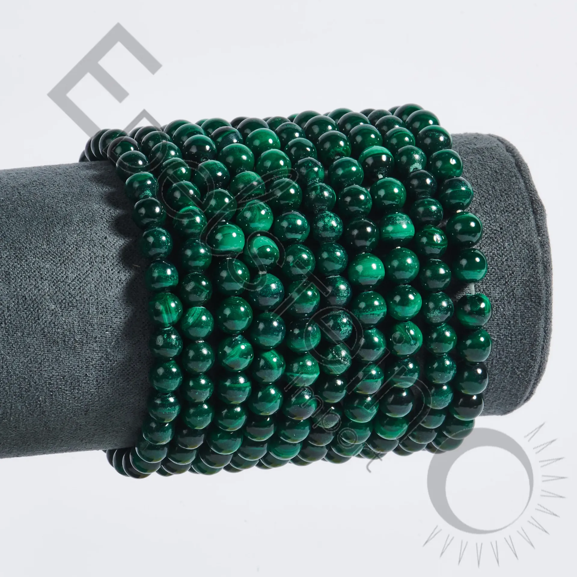 [BRC-MAL06-TM] Bracelet Malachite – Perles naturelles 6mm Taille M – Grossiste minéraux