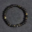 Bracelet Obsidienne dorée – Perles naturelles 6mm Taille M – Grossiste minéraux
