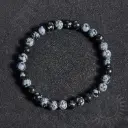 Bracelet Obsidienne neige – Perles naturelles 6mm Taille L – Grossiste minéraux