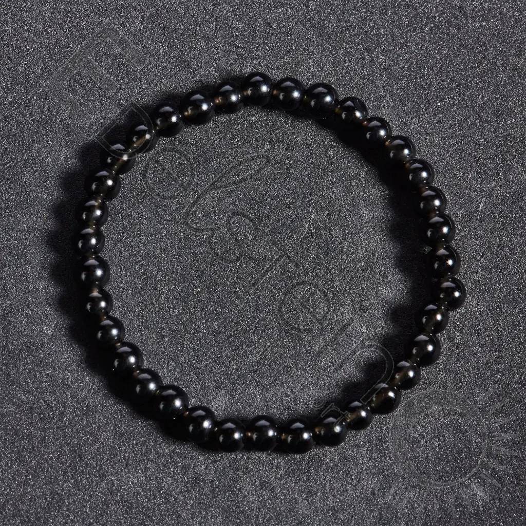 Bracelet Obsidienne noire – Perles naturelles 6mm Taille L – Grossiste minéraux
