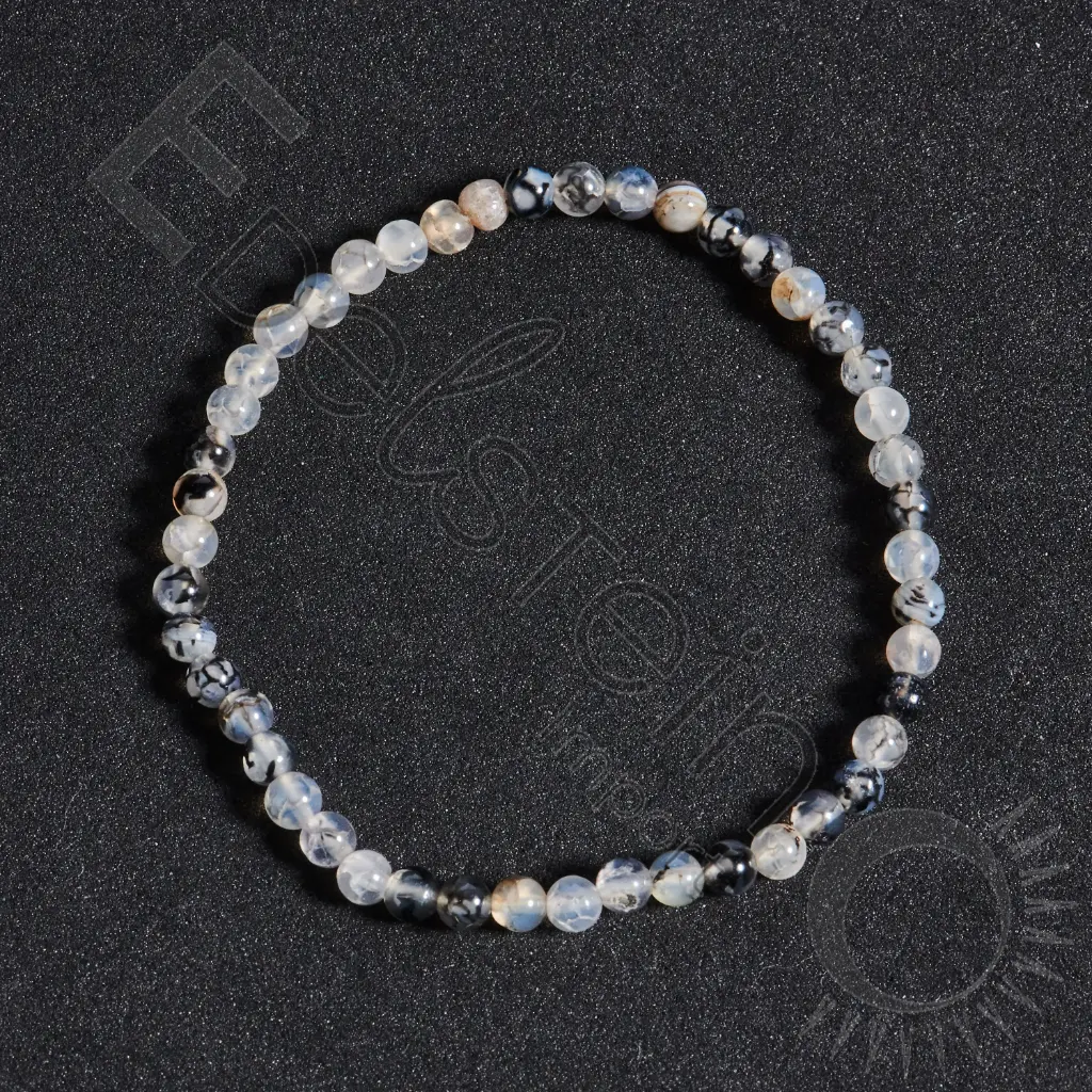 Bracelet Jaspe Toile d’Araignée  - Perles naturelles 4mm Taille M - Grossiste minéraux