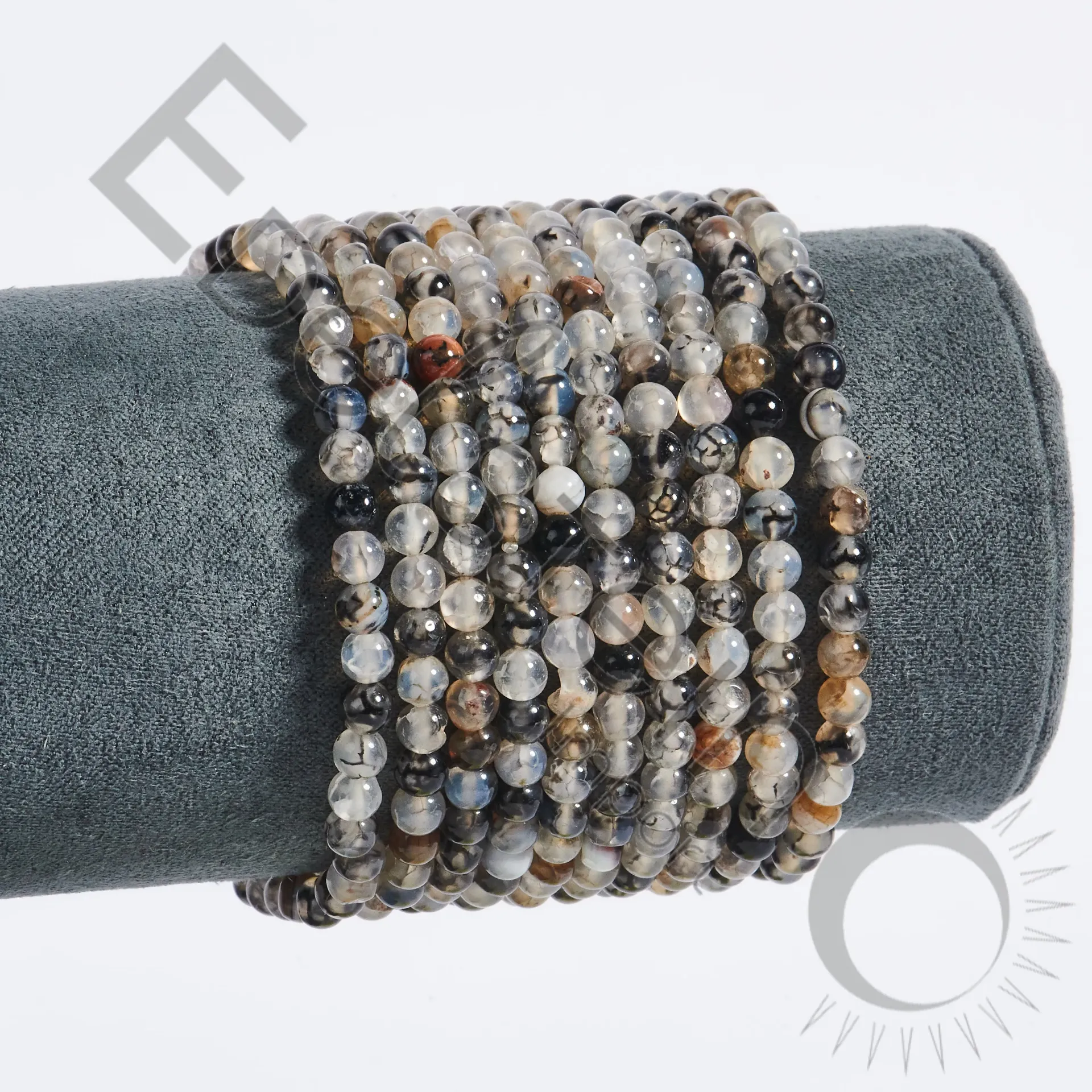 Bracelet Jaspe Toile d’Araignée  - Perles naturelles 4mm Taille M - Grossiste minéraux