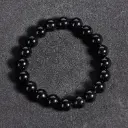 Bracelet Obsidienne noire – Perles naturelles 8mm Taille M - Grossiste minéraux