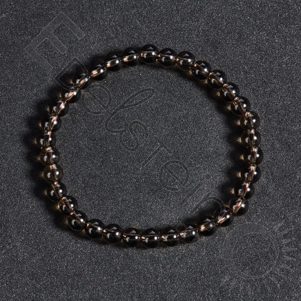 Bracelet Quartz fumé – Perles naturelles 6mm Taille L – Grossiste minéraux