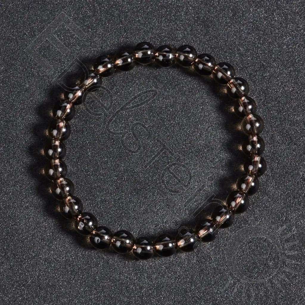 Bracelet Quartz fumé – Perles naturelles 6mm Taille M – Grossiste minéraux