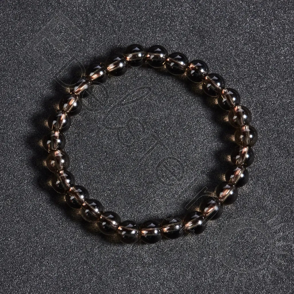 Bracelet Quartz fumé – Perles naturelles 6mm Taille S – Grossiste minéraux