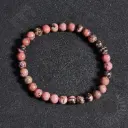 Bracelet Rhodonite noire - Perles naturelles 6mm Taille L – Grossiste minéraux