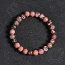 Bracelet Rhodonite noire - Perles naturelles 6mm Taille S – Grossiste minéraux