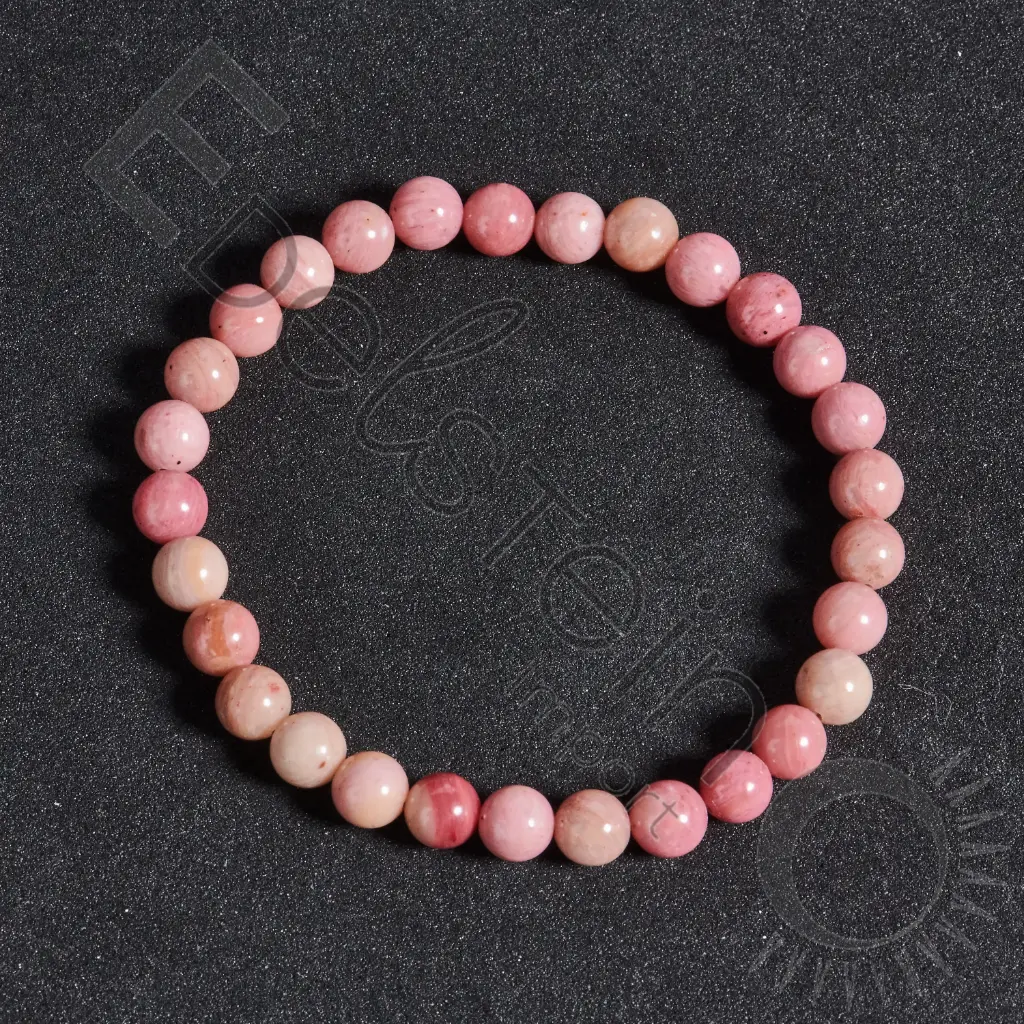 Bracelet Rhodonite rose - Perles naturelles 6mm Taille L – Grossiste minéraux