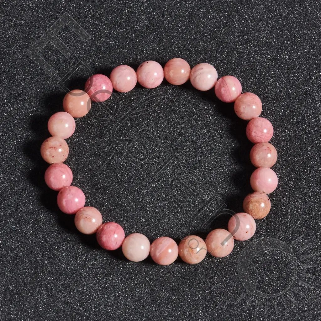 [BRC-RHODR06-TS] Bracelet Rhodonite rose - Perles naturelles 6mm Taille S – Grossiste minéraux