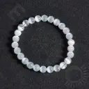 Bracelet Sélénite - Perles naturelles 6mm Taille M – Grossiste minéraux