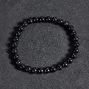 Bracelet Tourmaline noire - Perles naturelles 6mm Taille L – Grossiste minéraux