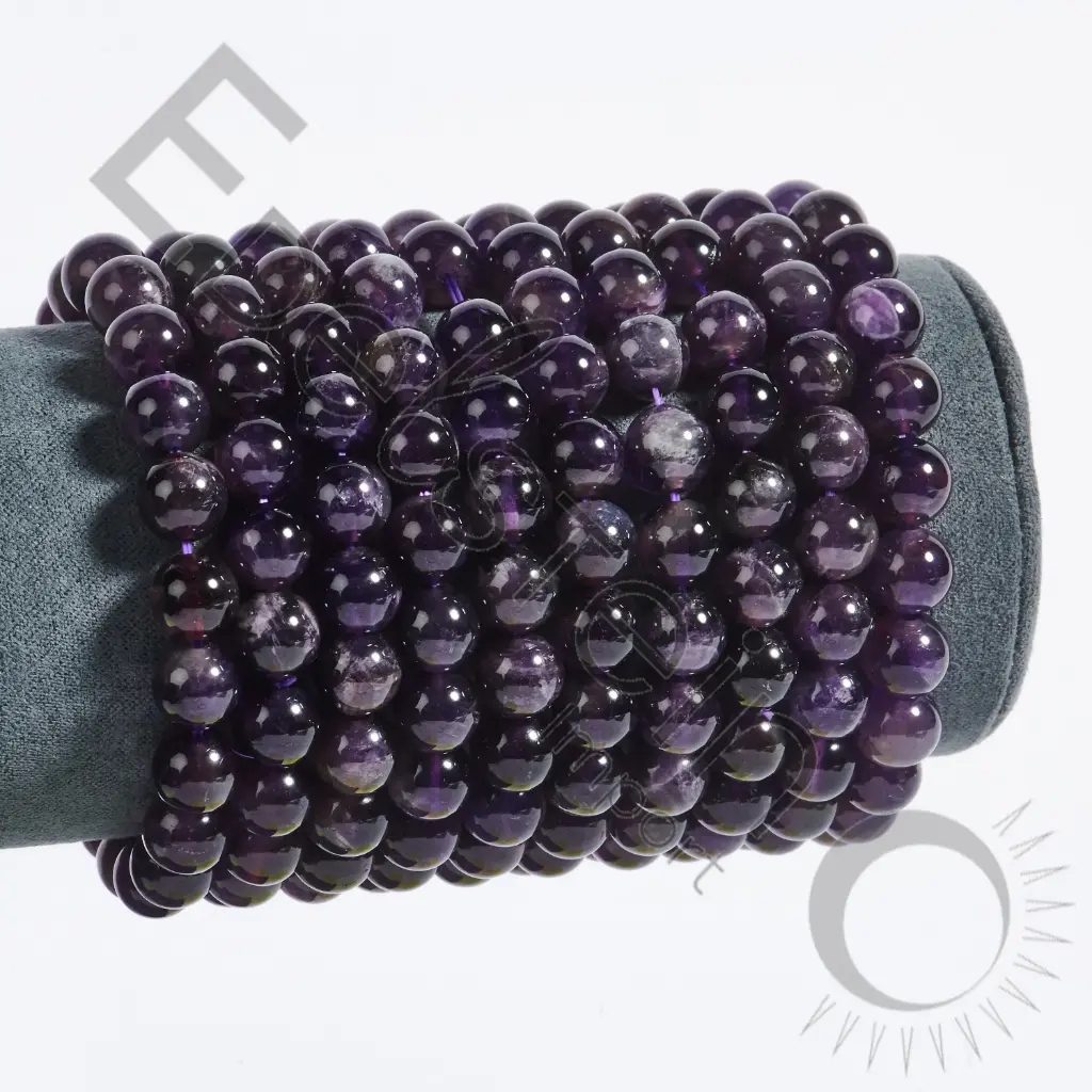 Bracelet Améthyste – Perles naturelles 8mm Taille L – Grossiste minéraux