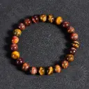 Bracelet Triple Protection - Oeil de Tigre Taureau Faucon - 8mm Taille M - Grossiste minéraux