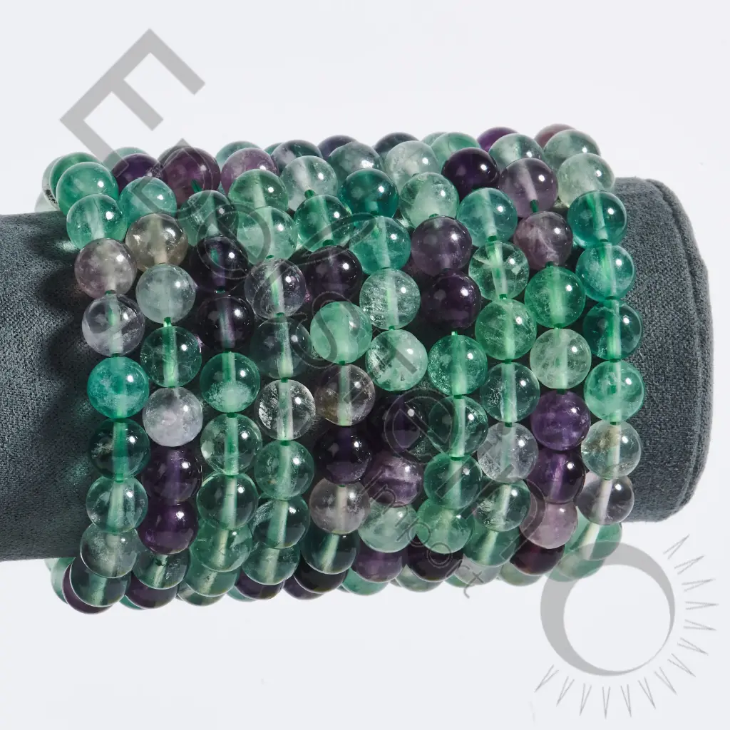 Bracelet Fluorite – Perles naturelles 8mm Taille L – Grossiste minéraux