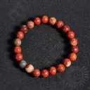 Bracelet Jaspe Rouge Bréchique – Perles naturelles 8mm Taille M – Grossiste minéraux