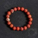 Bracelet Jaspe Rouge Bréchique – Perles naturelles 8mm Taille S – Grossiste minéraux