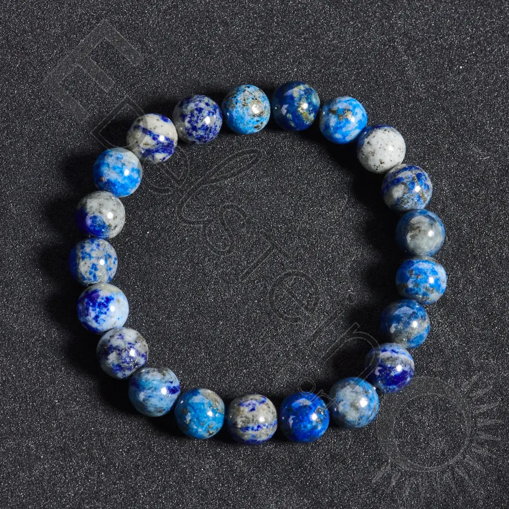 [BRC-LAPL08-TM] Bracelet Lapis Lazuli – Perles naturelles 8mm Taille M – Grossiste minéraux