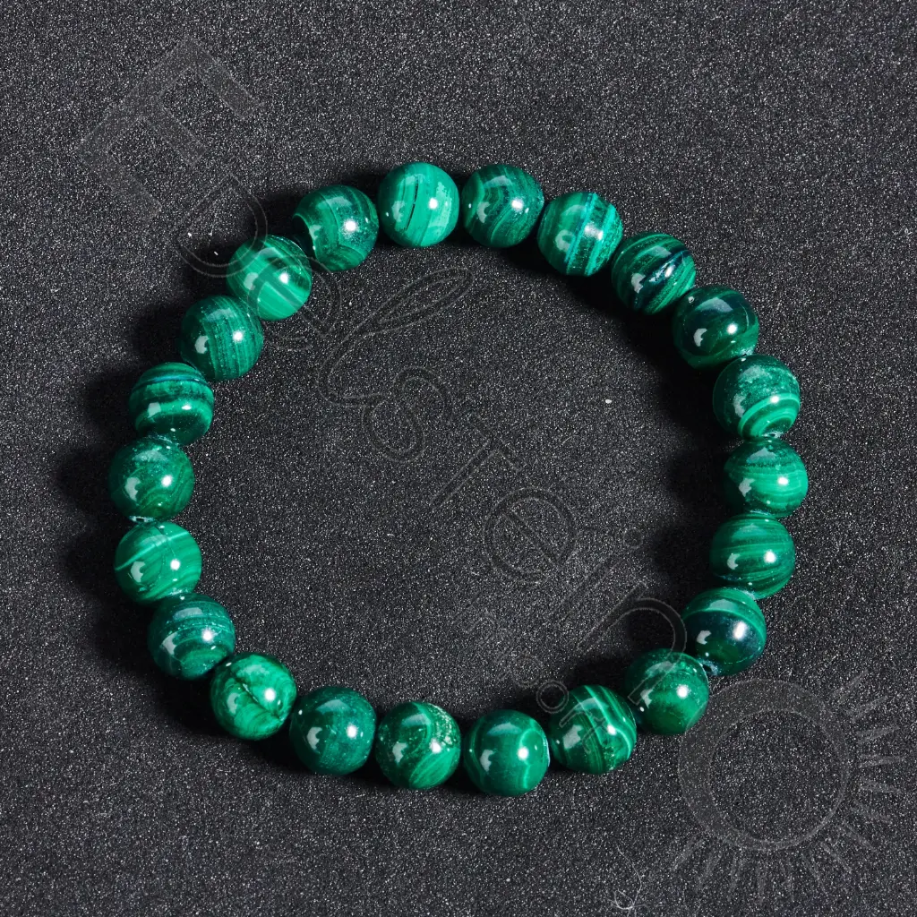 Bracelet Malachite – Perles naturelles 8mm Taille M – Grossiste minéraux
