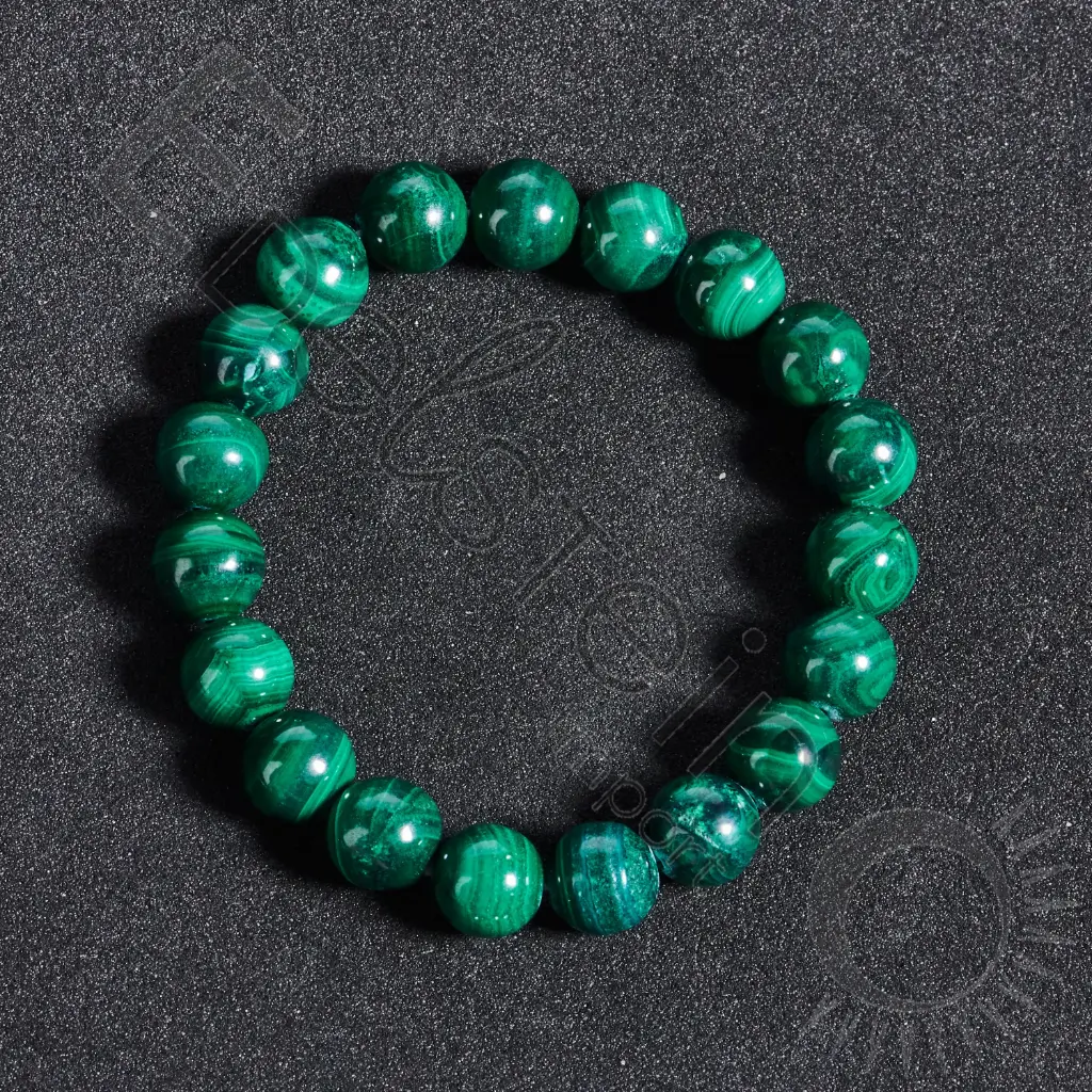 Bracelet Malachite – Perles naturelles 8mm Taille S – Grossiste minéraux