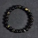 Bracelet Obsidienne dorée – Perles naturelles 8mm Taille L – Grossiste minéraux