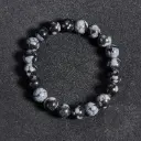 Bracelet Obsidienne neige – Perles naturelles 8mm Taille M – Grossiste minéraux