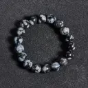 Bracelet Obsidienne neige – Perles naturelles 8mm Taille S – Grossiste minéraux