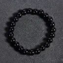 Bracelet Obsidienne noire – Perles naturelles 8mm Taille L – Grossiste minéraux