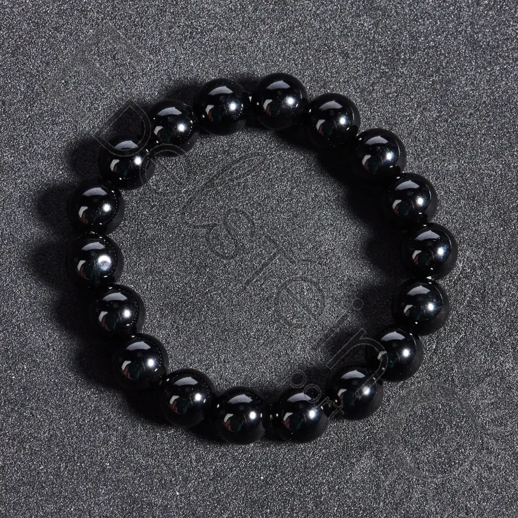 Bracelet Obsidienne noire – Perles naturelles 8mm Taille S – Grossiste minéraux