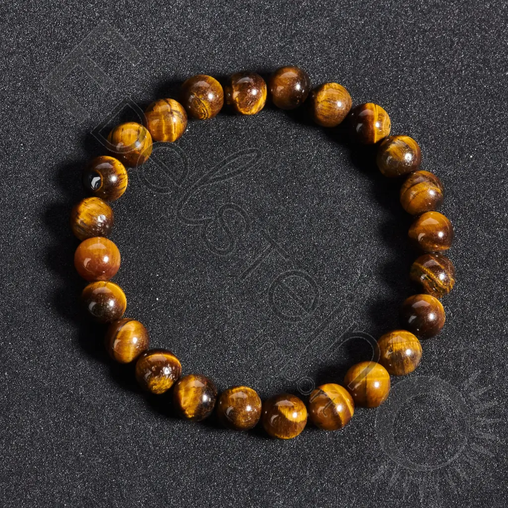 Bracelet Oeil de Tigre – Perles naturelles 8mm Taille L – Grossiste minéraux